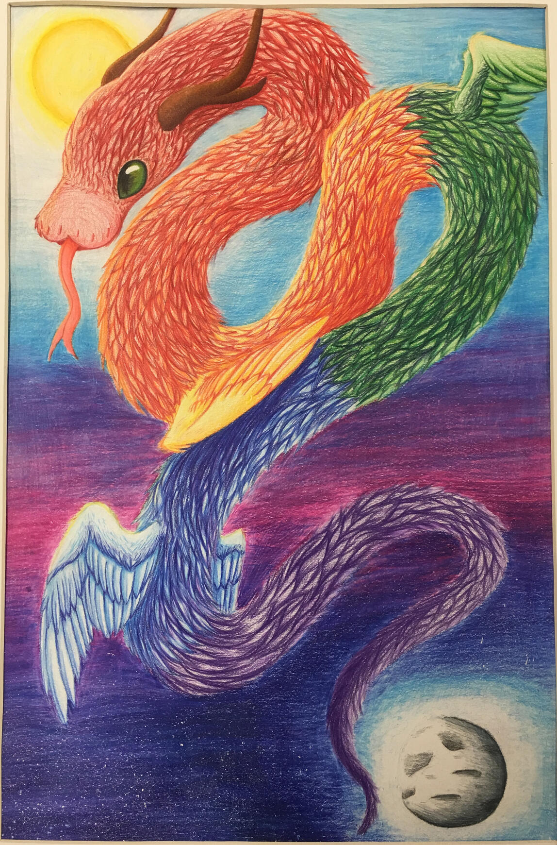 Rainbow Serpent Color pencil on paper