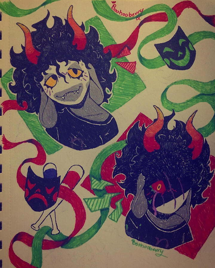 Gamzee Comedy Masks Gel pen on sketchbook paper